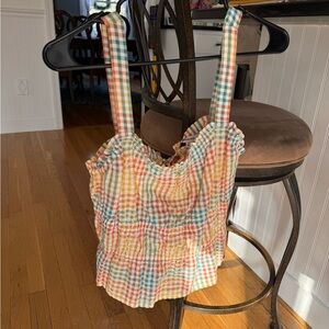 Madewell Multicolor Plaid Top
